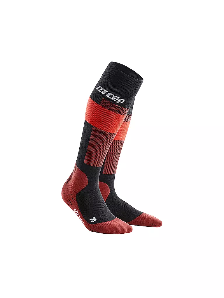 Cep Damen Skisocken Merino Skiing Tall Rot